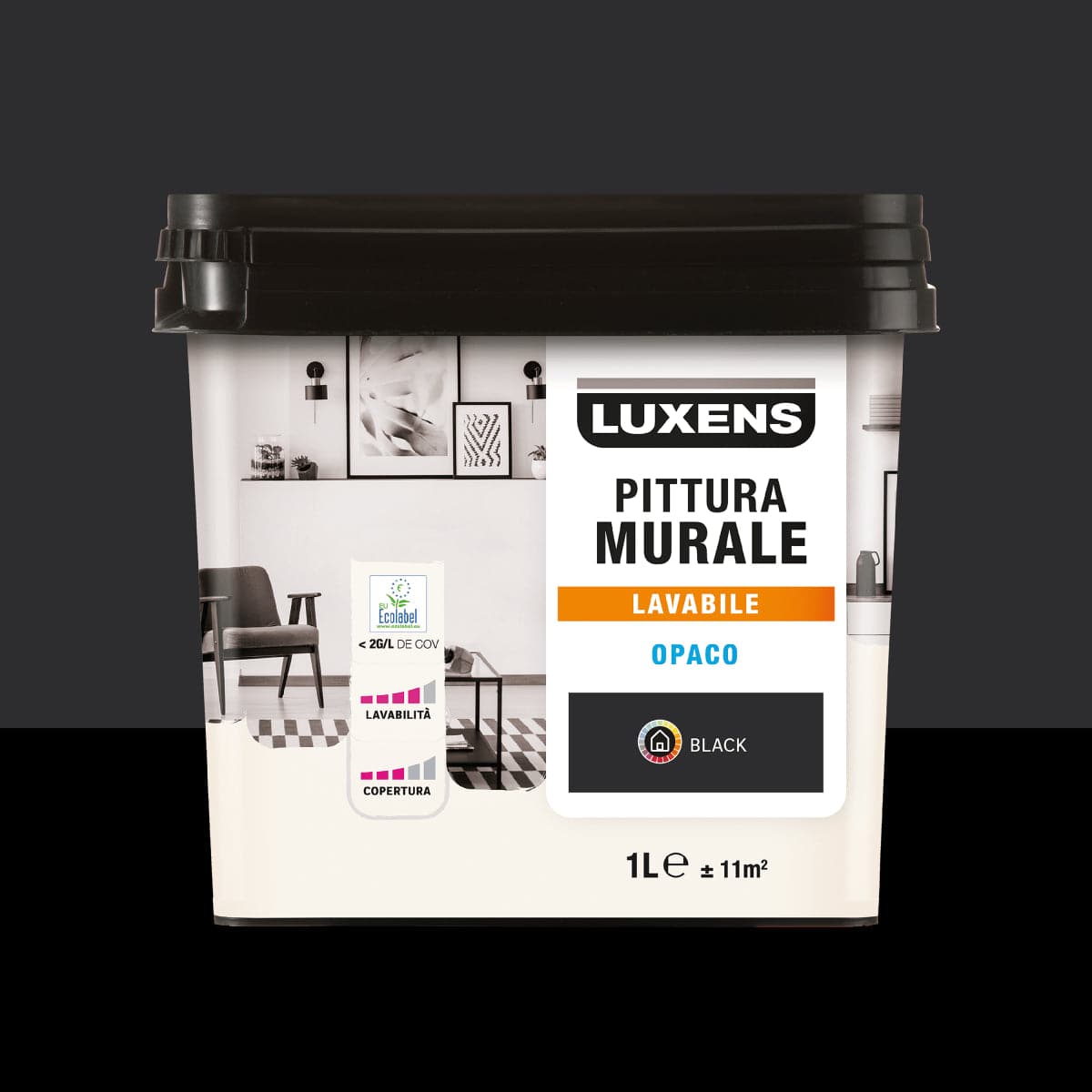 PAINT BLACK BLACK 0 WASHABLE LUXENS 1 LT