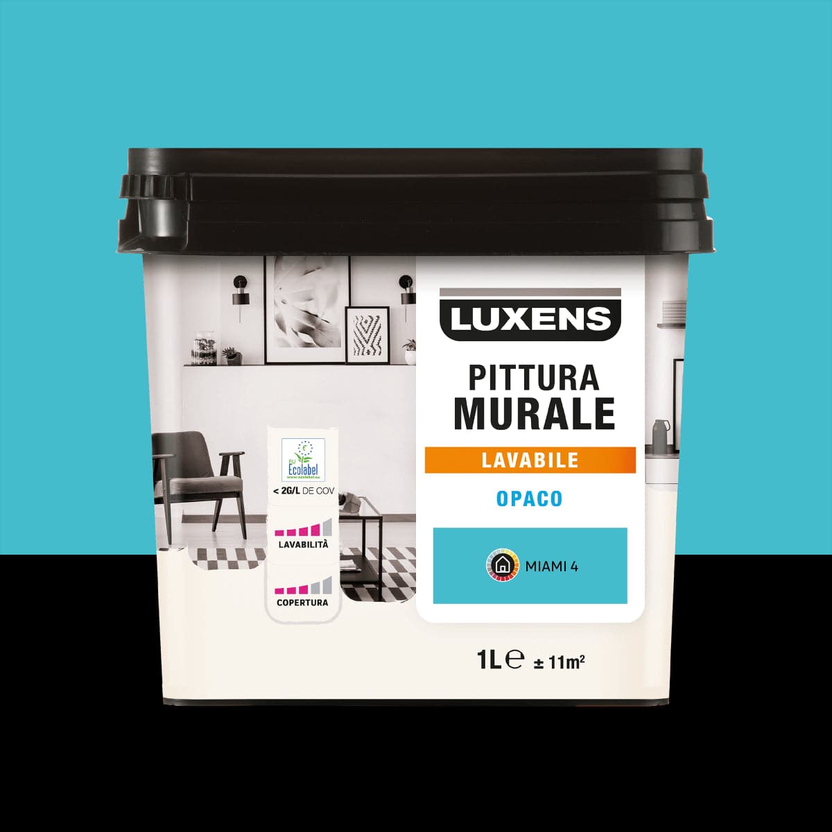 MIAMI BLUE PAINT 4 WASHABLE LUXENS 1 LITRE