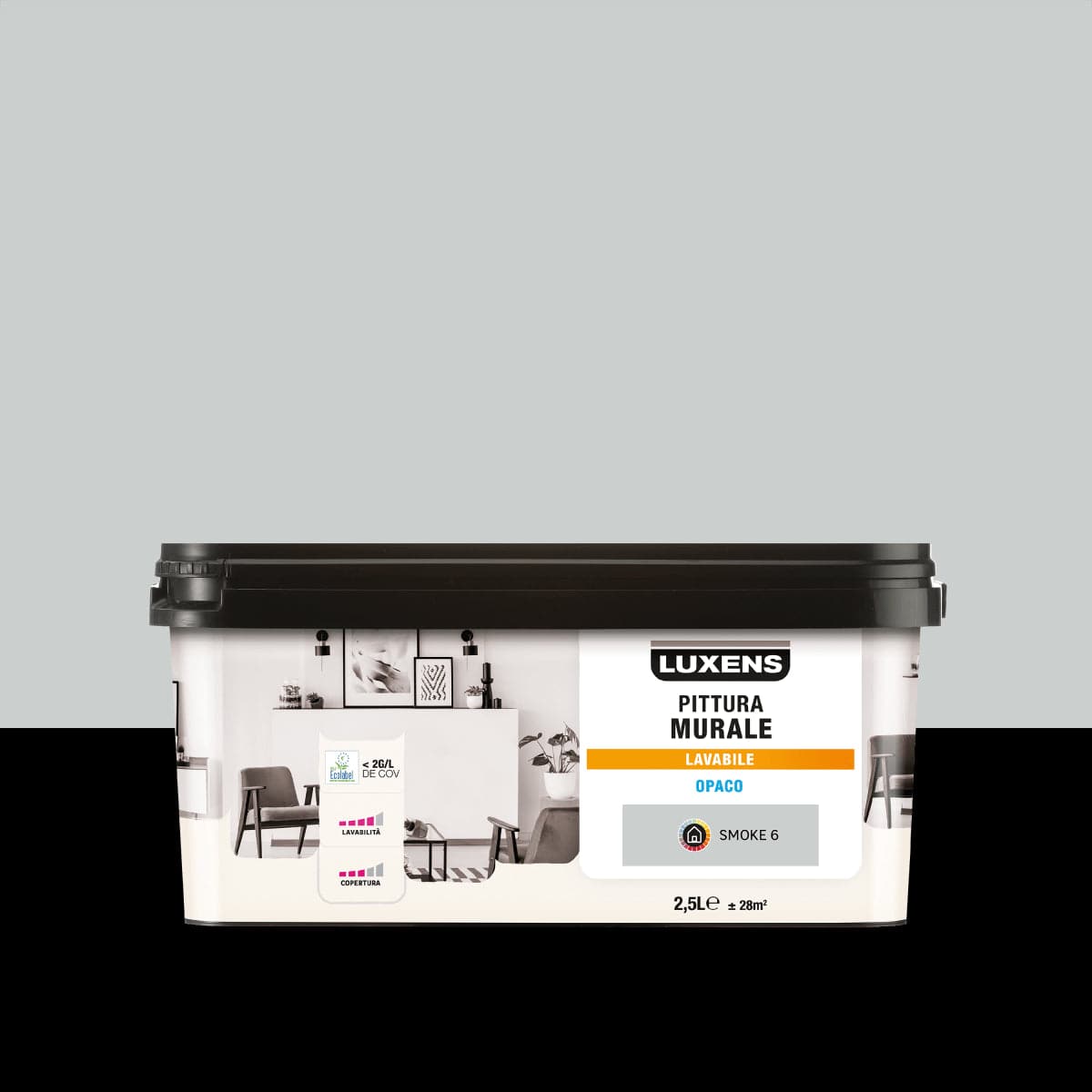 SMOKE GREY PAINT 6 WASHABLE LUXENS 2.5 L