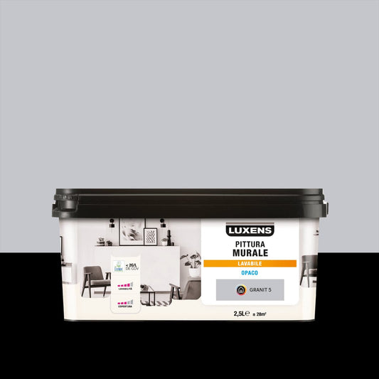 LUXENS WASHABLE GRANITE GREY PAINT 5 2.5 L