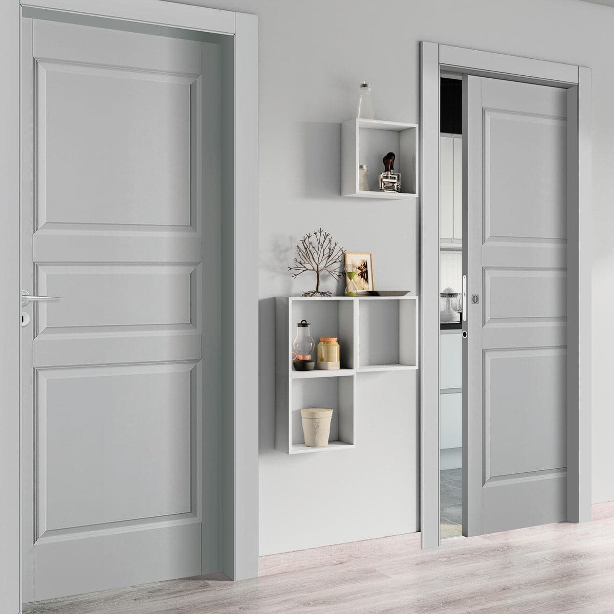 NEW YORK DOOR 70X210 RIGHT GREY LACQUERED - best price from Maltashopper.com BR450002381