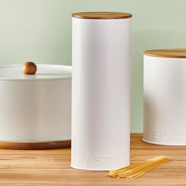 NAGINI White, natural container for dry pasta H 28 cm - Ø 11 cm - best price from Maltashopper.com CS644798