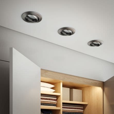 10 RECESSED SPOTLIGHTS CLANE ALUMINIUM NICKEL D7.5 GU10 = 6W ADJUSTABLE NATURAL LIGHT - best price from Maltashopper.com BR420005520