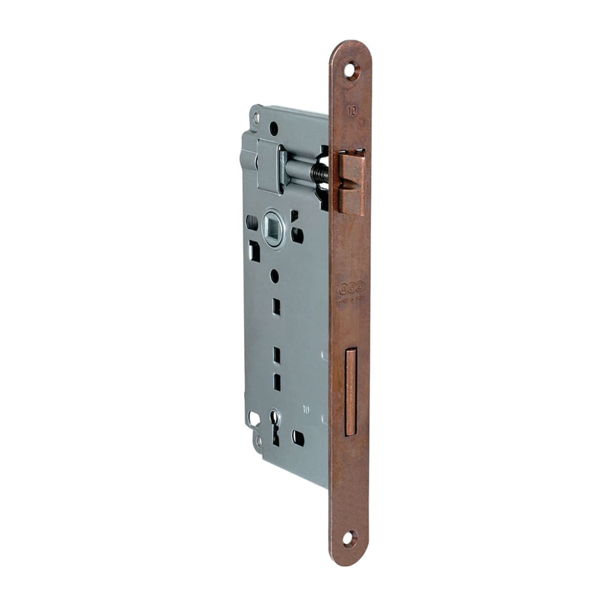 Bricocenter PATEMT F22 LOCK 90 MM CENTRE DISTANCE, 50 MM ENTRY, ROUND EDGE BRONZED