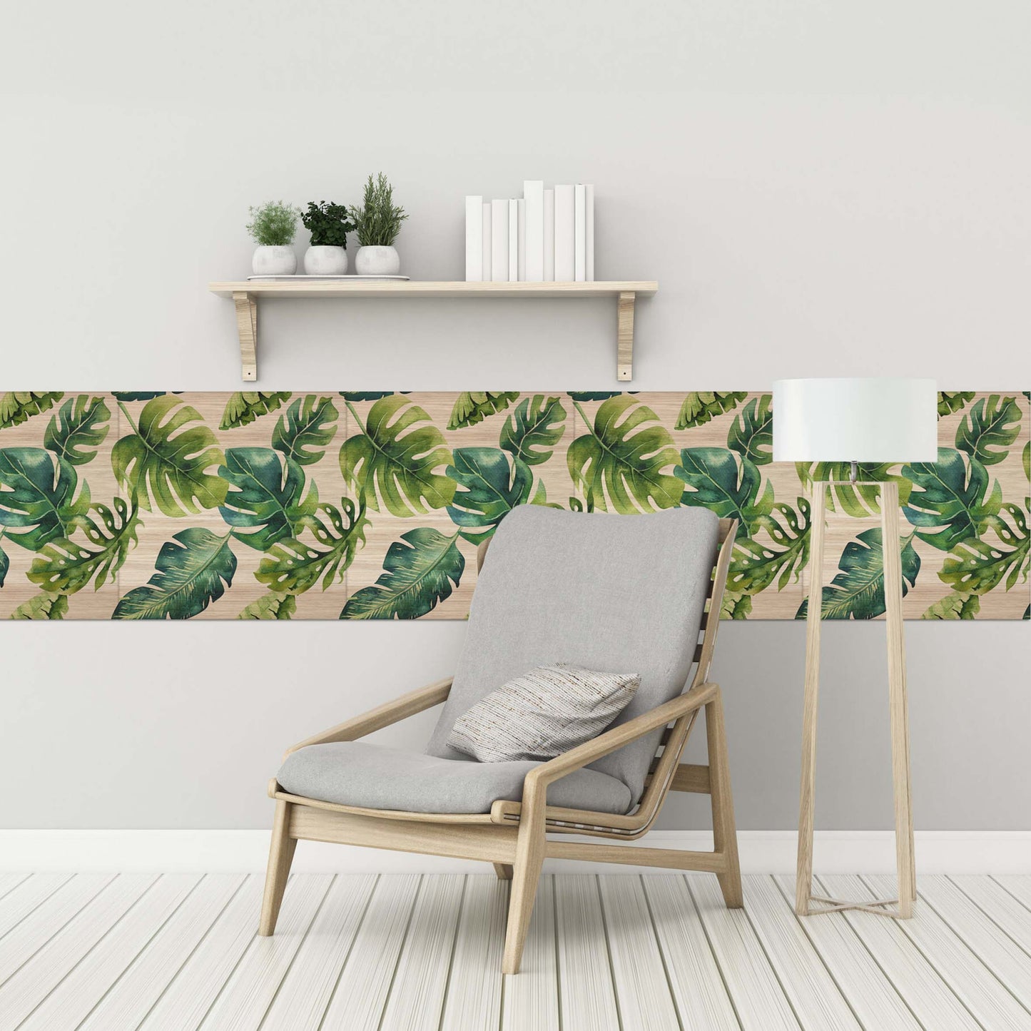 STICKER SOFT TILES M TROPICAL 3FG 30X30CM