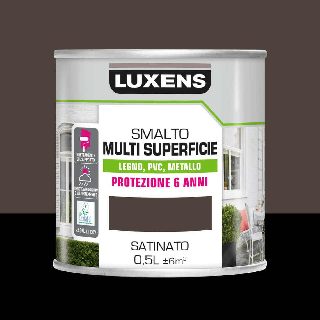 LUXENS MULTI-SURFACE ENAMEL BROWN SATIN 500ML - best price from Maltashopper.com BR470003992