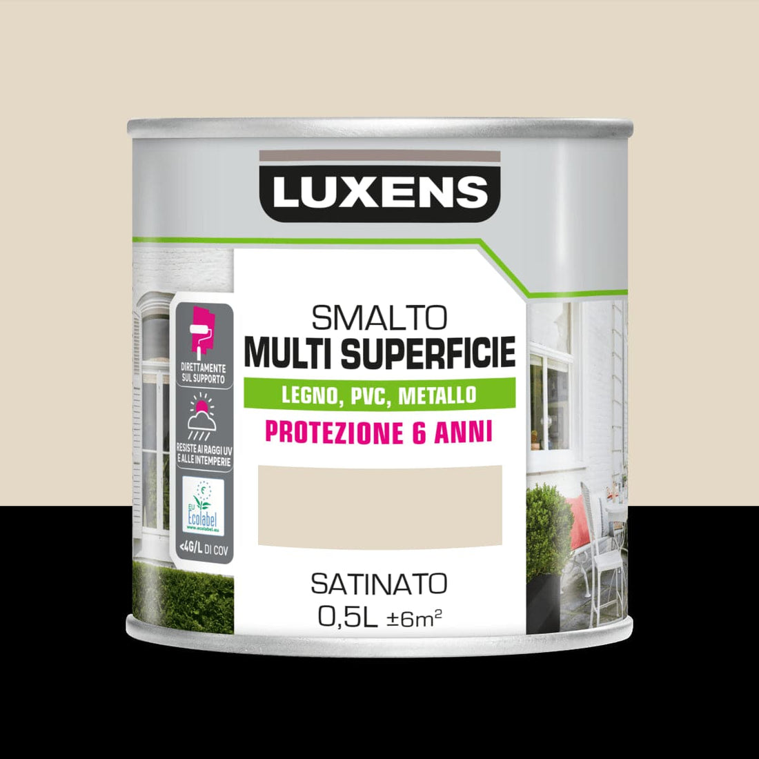 CREAM SATIN MULTI-SURFACE ENAMEL 500ML LUXENS - best price from Maltashopper.com BR470003990