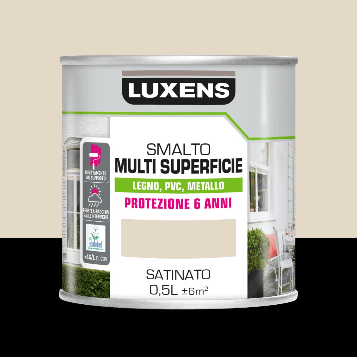 Bricocenter CREAM SATIN MULTI-SURFACE ENAMEL 500ML LUXENS