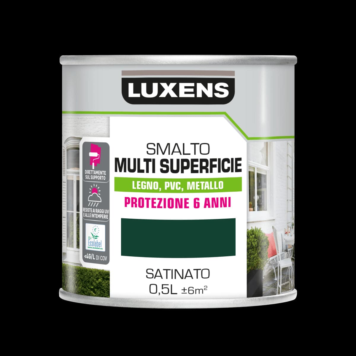 LUXENS GREEN SATIN MULTI-SURFACE ENAMEL 500ML - best price from Maltashopper.com BR470003986