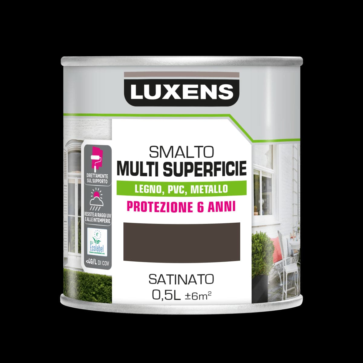 LUXENS MULTI-SURFACE ENAMEL BROWN SATIN 500ML - best price from Maltashopper.com BR470003992