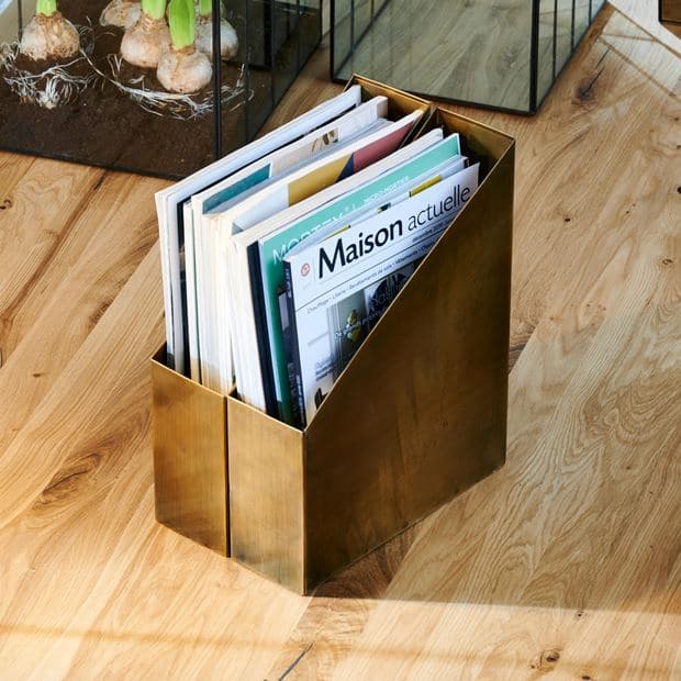 BRASS Magazine rack bronze H 30 x W 25 x D 8 cm - best price from Maltashopper.com CS666022