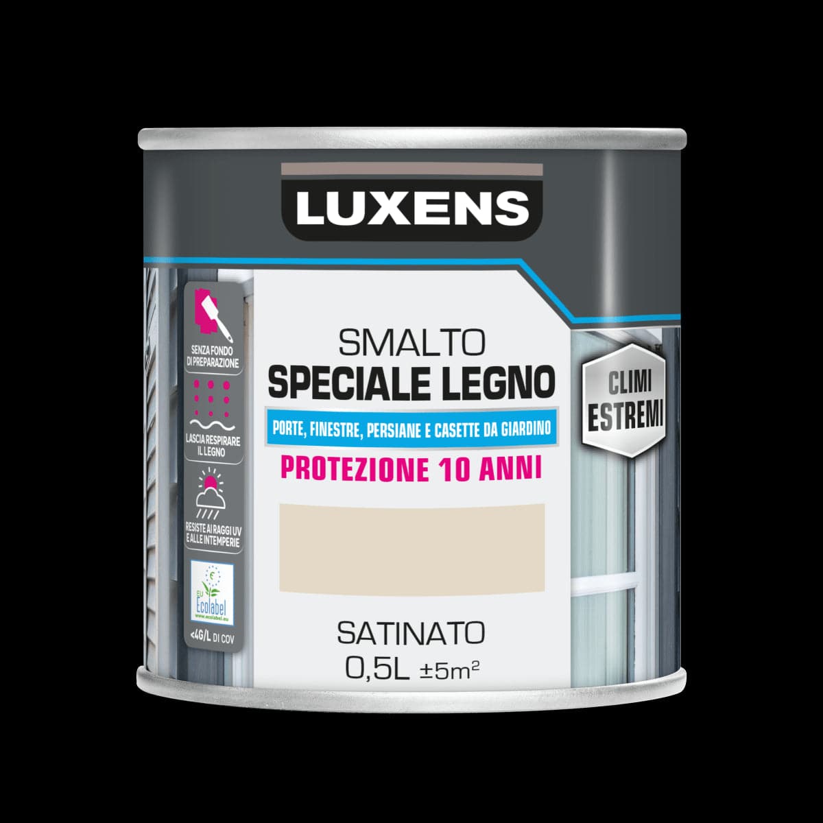 Bricocenter WOOD GLAZE EXTREME CLIMATES CREAM SATIN FINISH 500ML LUXENS