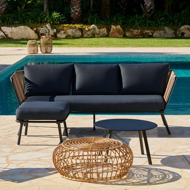 ACAPULCO Natural lounge set H 74.5 x W 210 x D 75 cm - best price from Maltashopper.com CS668143