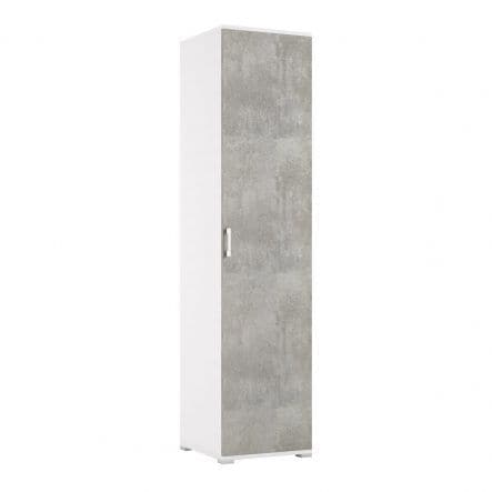 MULTIPURPOSE WHITE CM 195X45X45 1 DOOR CONCRETE 4 ADJUSTABLE SHELVES - best price from Maltashopper.com BR440002025