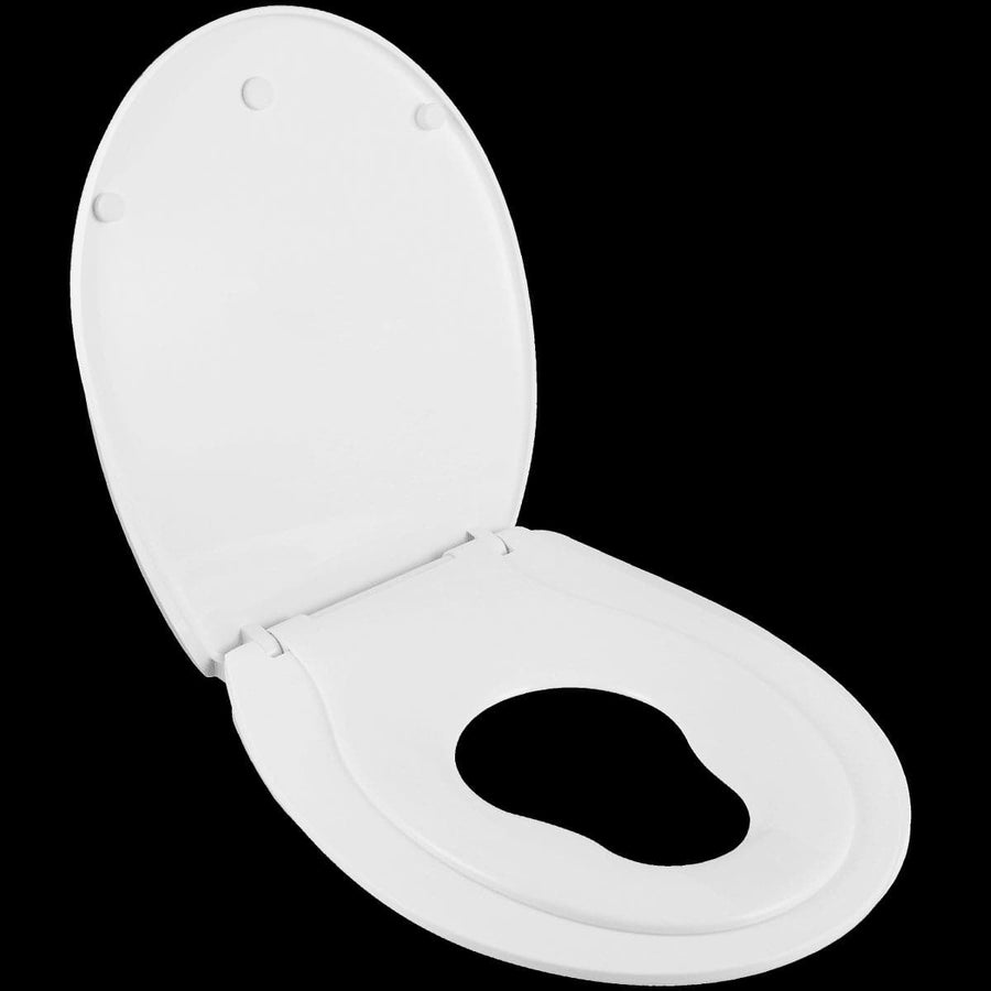 Bricocenter FAMILY WC SEAT OVAL WHITE - QUICK RELEASE - SLOW CLOSING