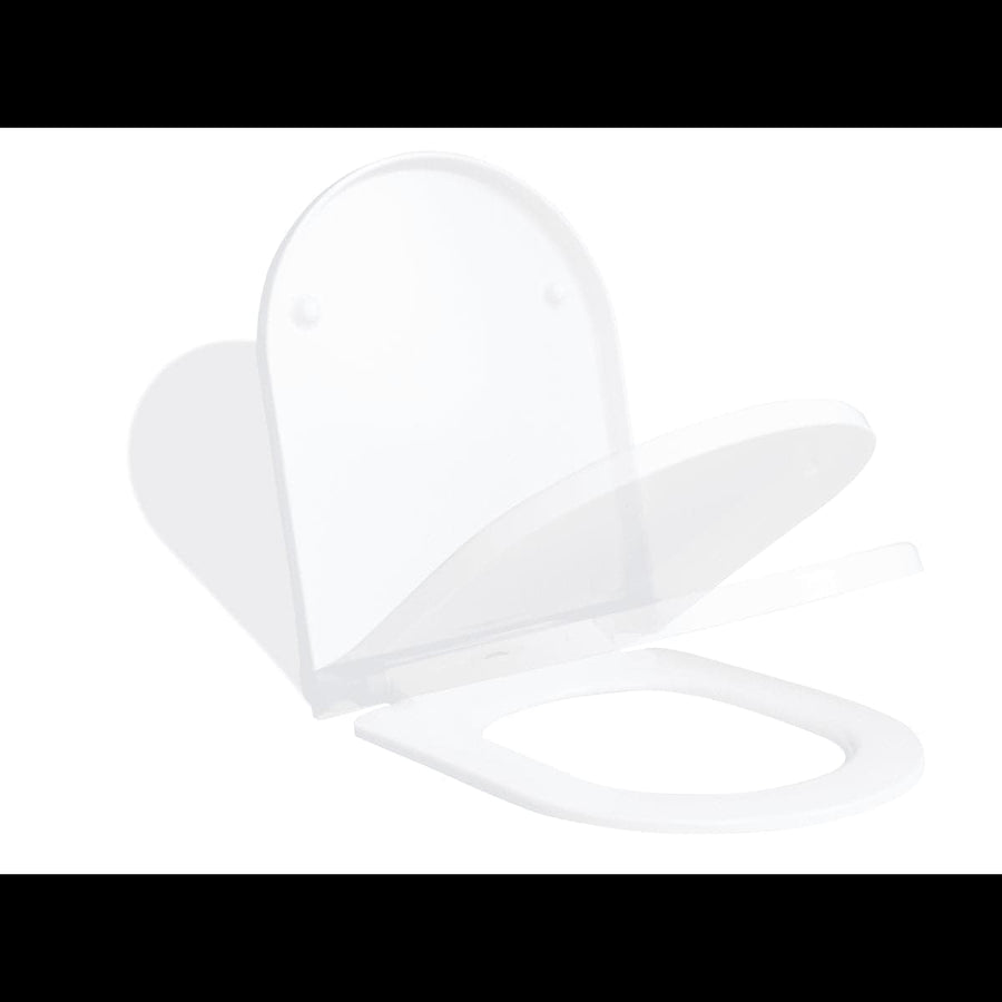 Bricocenter WC SEAT REMIX SHAPE D WHITE - METAL HINGES - SLOW CLOSING - TOP FIX