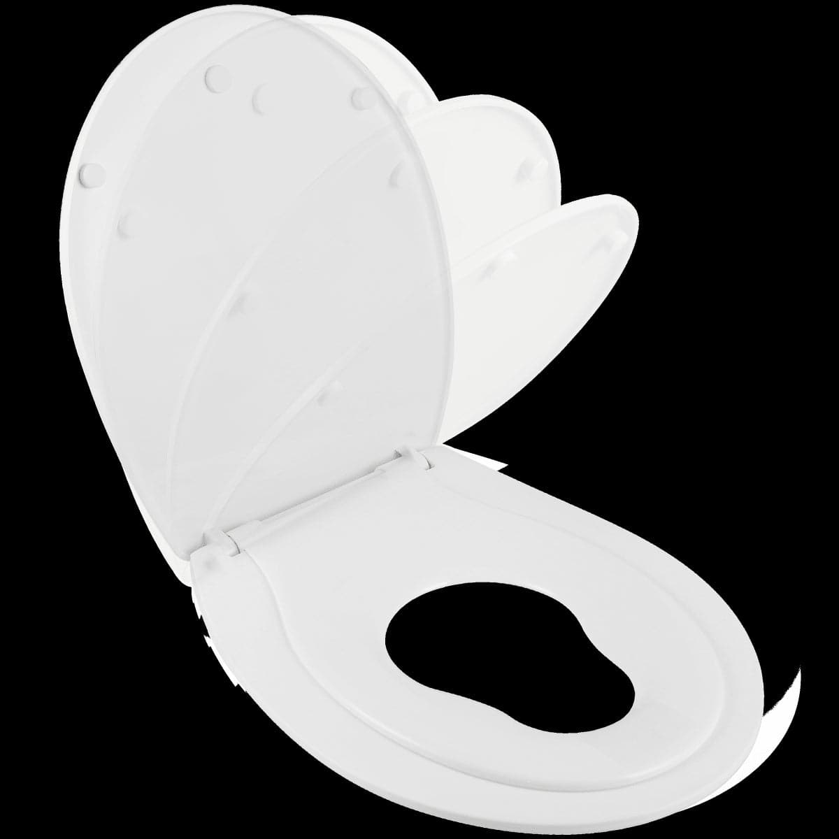 FAMILY WC SEAT OVAL WHITE - QUICK RELEASE - SLOW CLOSING