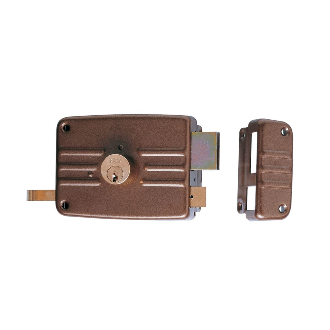 DOOR LOCK LEFT FIXED CYLINDER ENTRY 60 MM PAINTED IRON - best price from Maltashopper.com BR410005130