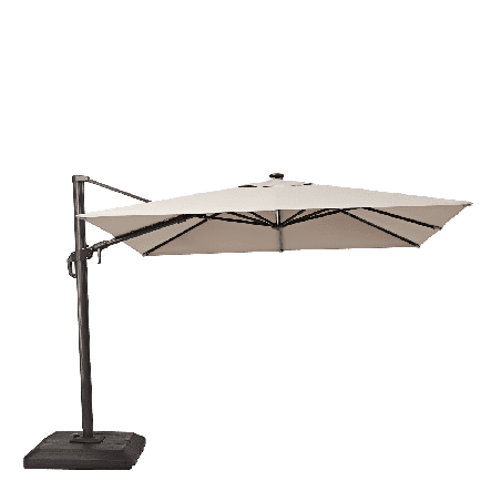 Bricocenter NATERIAL - Aluminum umbrella with gray polyester tarp 2.9X2.9 M