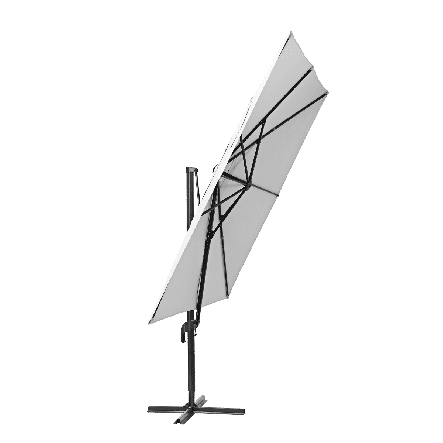 AURA NATERIAL - Steel and aluminum umbrella with white polyester cloth 2.9X2.9M