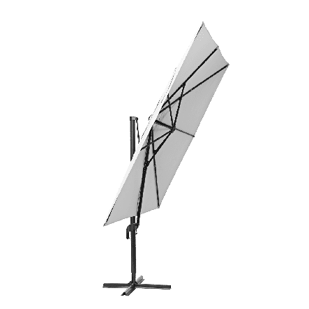 Bricocenter AURA NATERIAL - Steel and aluminum umbrella with white polyester cloth 2.9X2.9M