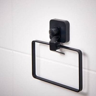 INDUSTRIA Towel holder with suction cup black H 17 x W 18 x D 5.7 cm - best price from Maltashopper.com CS611009