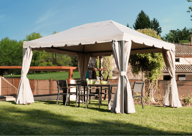 YSIS NATERIAL - Steel and aluminum Gazebo with Tortora polyester cloth - 3x4 m - best price from Maltashopper.com BR500011224