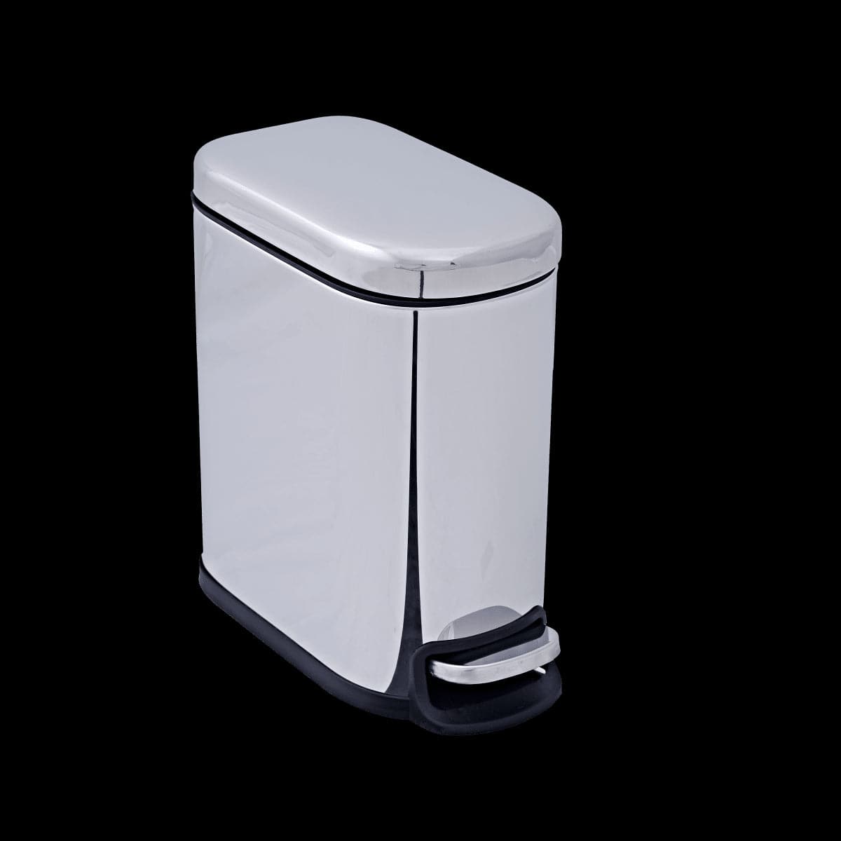 POLISHED SILVER METAL DUSTBIN INTERNAL BUCKET AND PEDAL SLIM CM.7X20X65 - best price from Maltashopper.com BR430007205