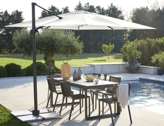 AURA NATERIAL - Steel and aluminum umbrella with white polyester cloth 2.9X2.9M - best price from Maltashopper.com BR500011241