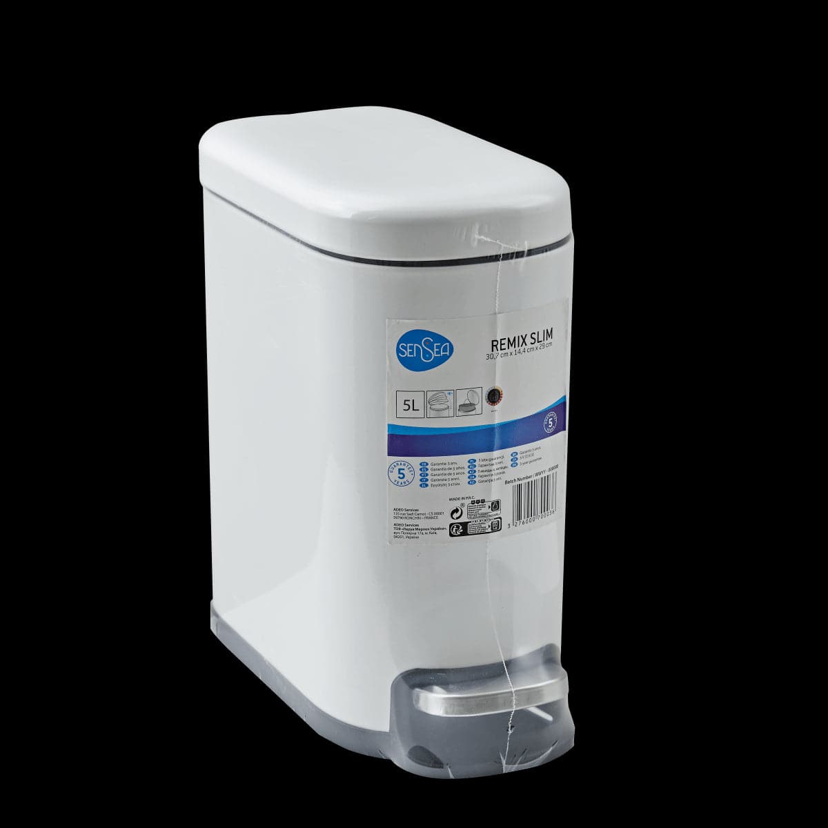 METAL DUSTBIN MATT WHITE INTERNAL BUCKET AND PEDAL SLIM CM.7X20X65 - Premium Bath Trays from Bricocenter - Just €25.99! Shop now at Maltashopper.com