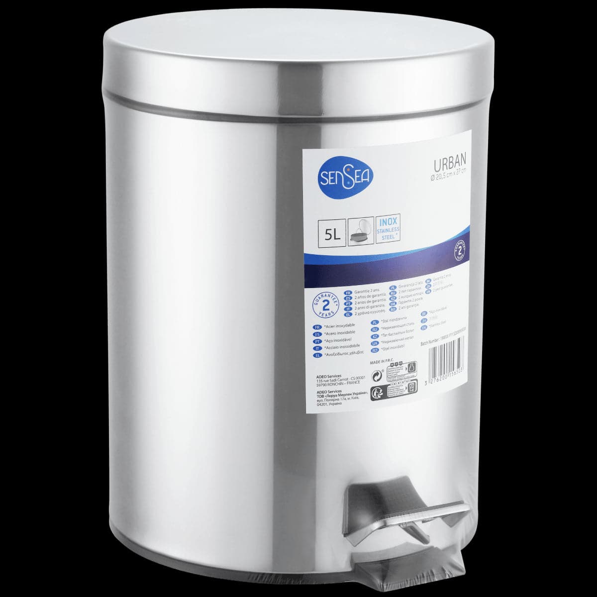 3LT SATIN-FINISHED URBAN BATHROOM DUSTBIN - best price from Maltashopper.com BR430460693