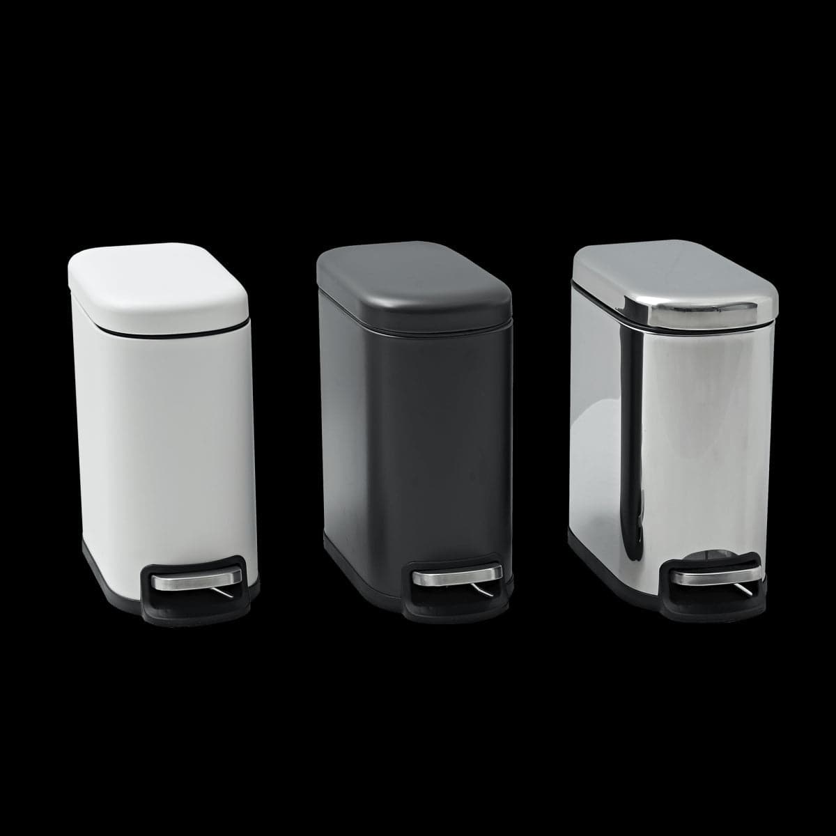 Bricocenter METAL DUSTBIN MATT WHITE INTERNAL BUCKET AND PEDAL SLIM CM.7X20X65