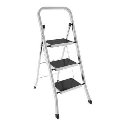 FACTOTUM ALUMINIUM STOOL 3 NON-SLIP STEPS 35X20 MM FRAME, LOAD CAPACITY 150KG - best price from Maltashopper.com BR450001341