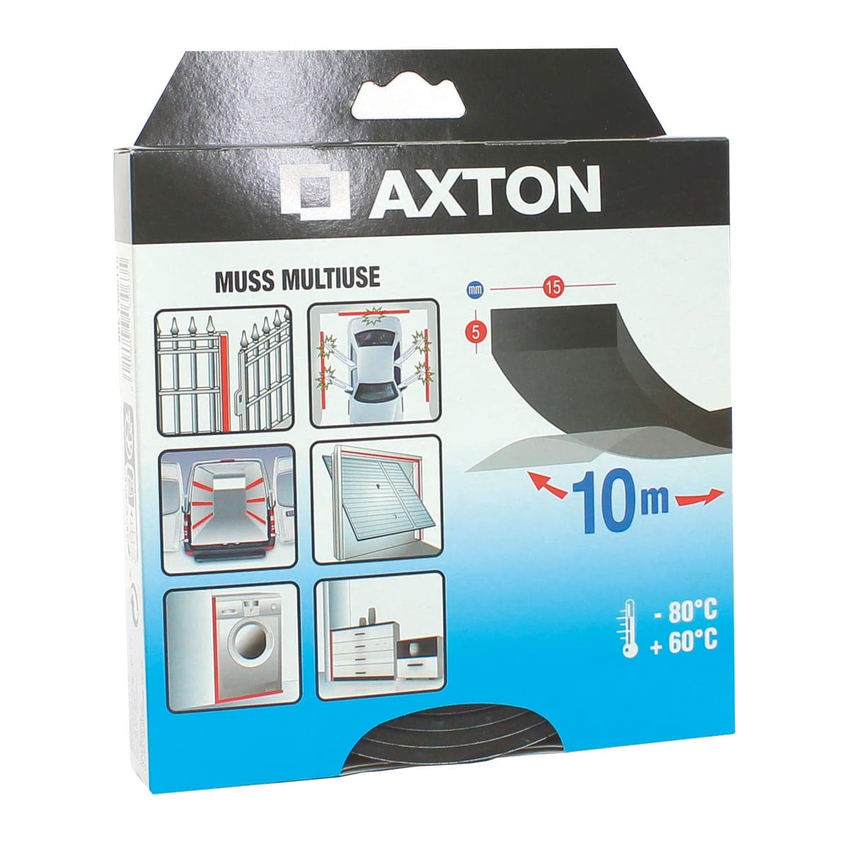 MULTIPURPOSE BLACK GASKET MM 15X5X10 MT AXTON - best price from Maltashopper.com BR470001144