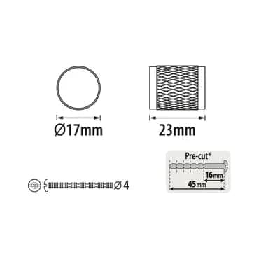 Bricocenter 2 AXEL KNOBS D 18 X H25 MM MATT BLACK ALUMINIUM