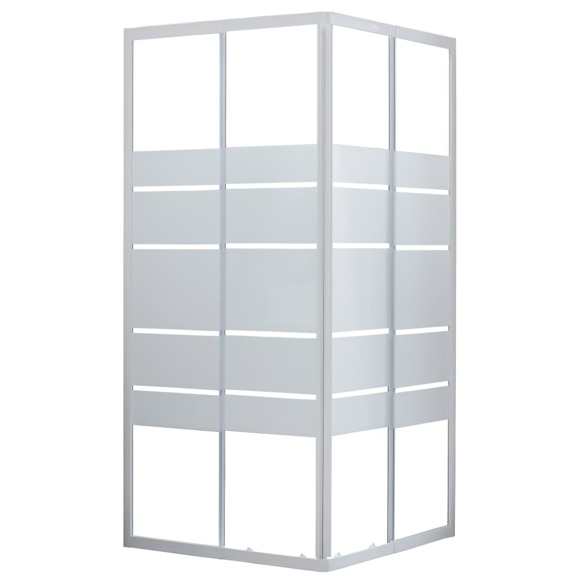 ESSENTIAL SENSEA RECTANGULAR SHOWER CUBICLE L70-80 X 80-90 H 185CM SCREEN-PRINTED GLASS 4MM WHITE - best price from Maltashopper.com BR430006810