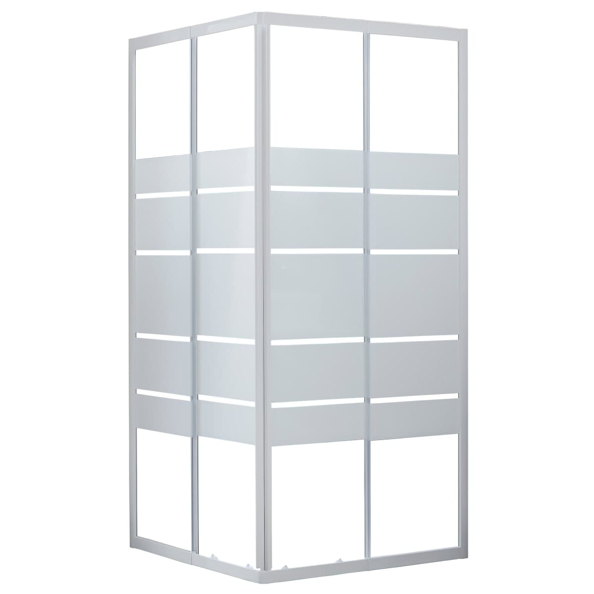 ESSENTIAL SENSEA RECTANGULAR SHOWER CUBICLE L70-80X90-100 H185 CM SCREEN-PRINTED GLASS 4MM WHITE - best price from Maltashopper.com BR430006811