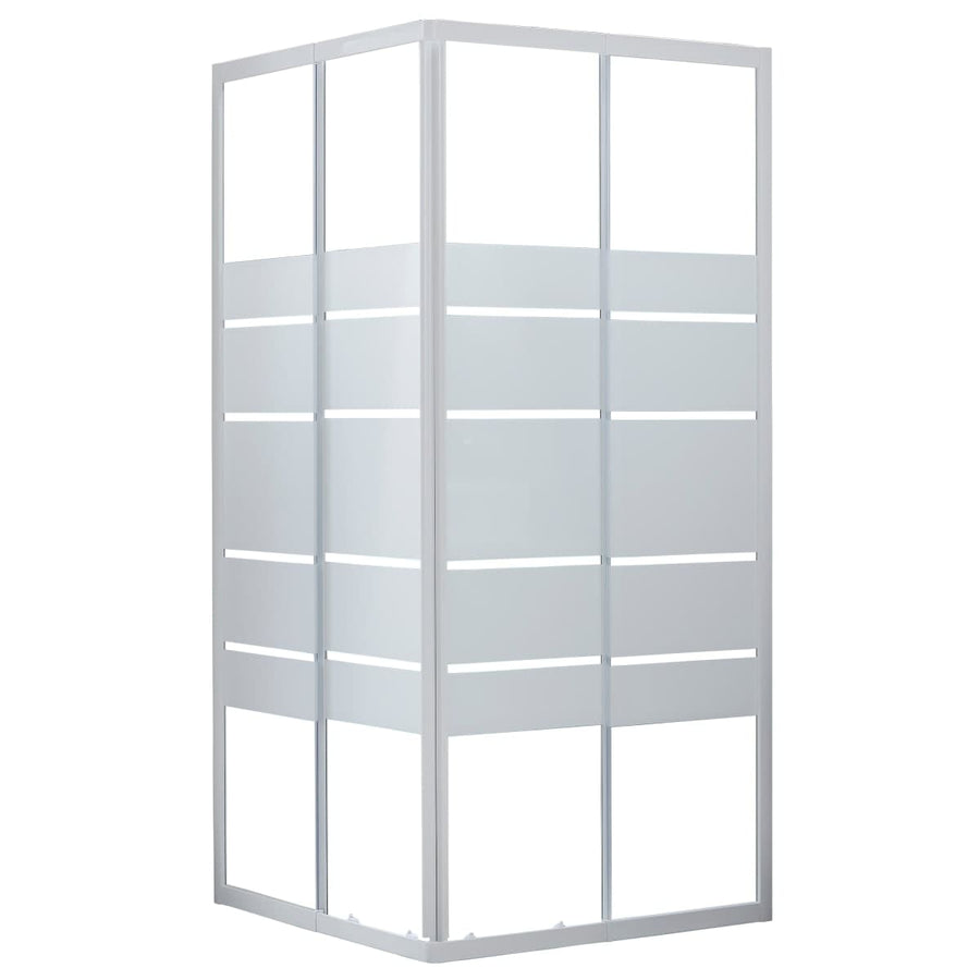 Bricocenter ESSENTIAL SENSEA RECTANGULAR SHOWER CUBICLE L70-80X90-100 H185 CM SCREEN-PRINTED GLASS 4MM WHITE