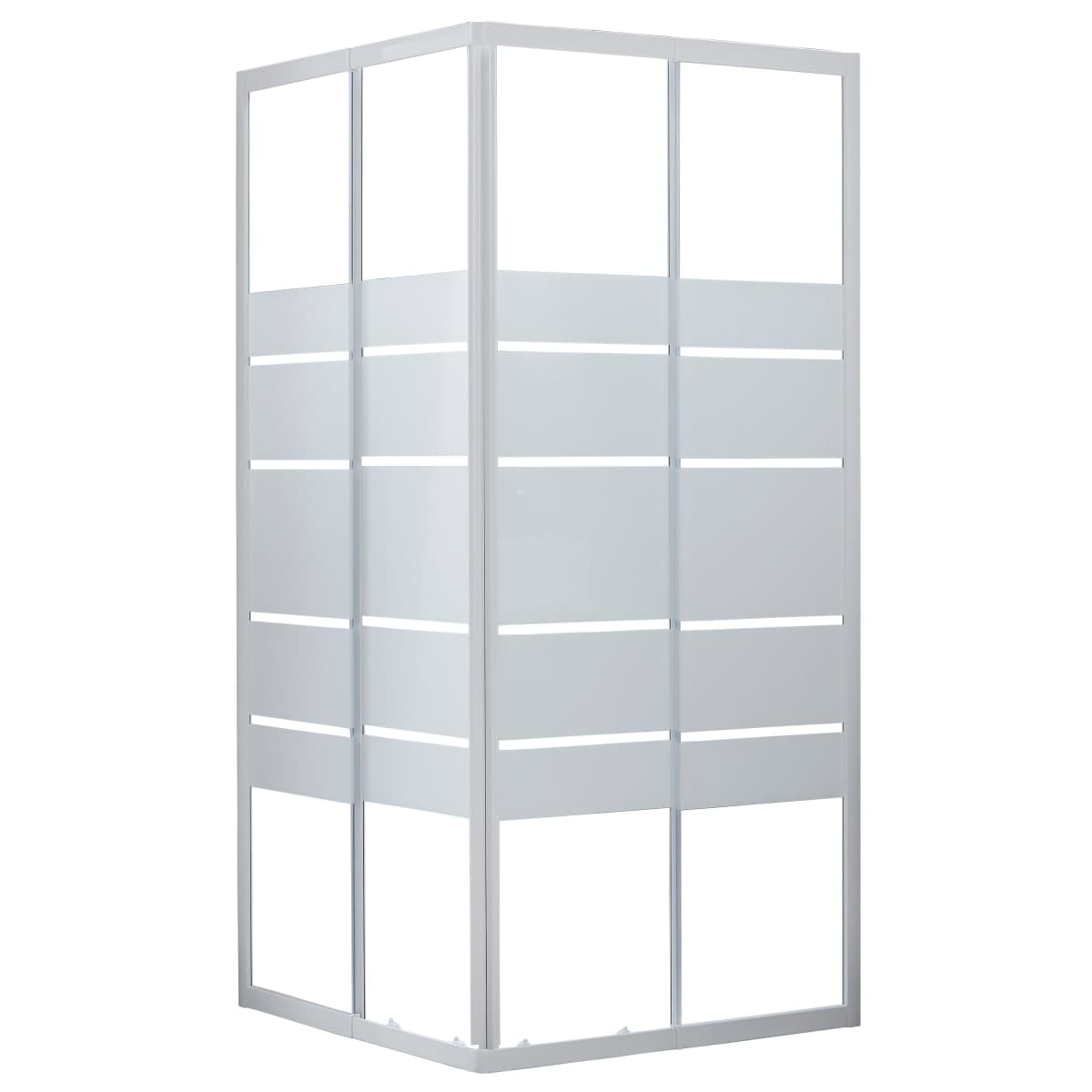 ESSENTIAL SENSEA RECTANGULAR SHOWER CUBICLE L70-80 X 80-90 H 185CM SCREEN-PRINTED GLASS 4MM WHITE - best price from Maltashopper.com BR430006810