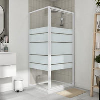 HINGED DOOR ESSENTIAL SENSEA W 90 H 185 CM SCREEN-PRINTED GLASS 4 MM WHITE - best price from Maltashopper.com BR430006821