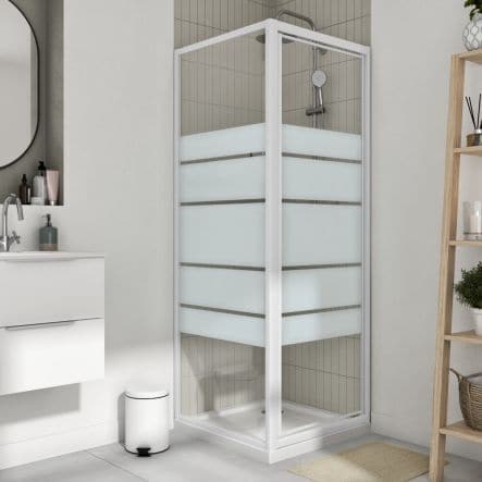 ESSENTIAL SENSEA HINGED DOOR W 70 H 185 CM SCREEN-PRINTED GLASS 4 MM WHITE - best price from Maltashopper.com BR430006819