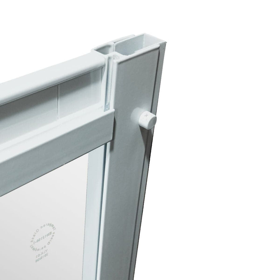 Bricocenter ESSENTIAL SENSEA RECTANGULAR SHOWER CUBICLE L70-80X90-100 H185 CM SCREEN-PRINTED GLASS 4MM WHITE