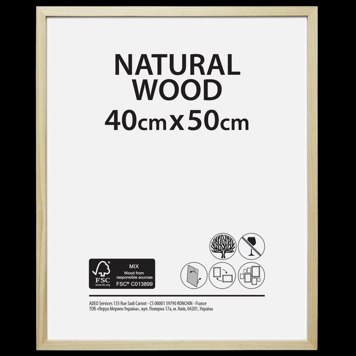 Bricocenter RAW FRAME 40X50 CM NATURAL WOOD