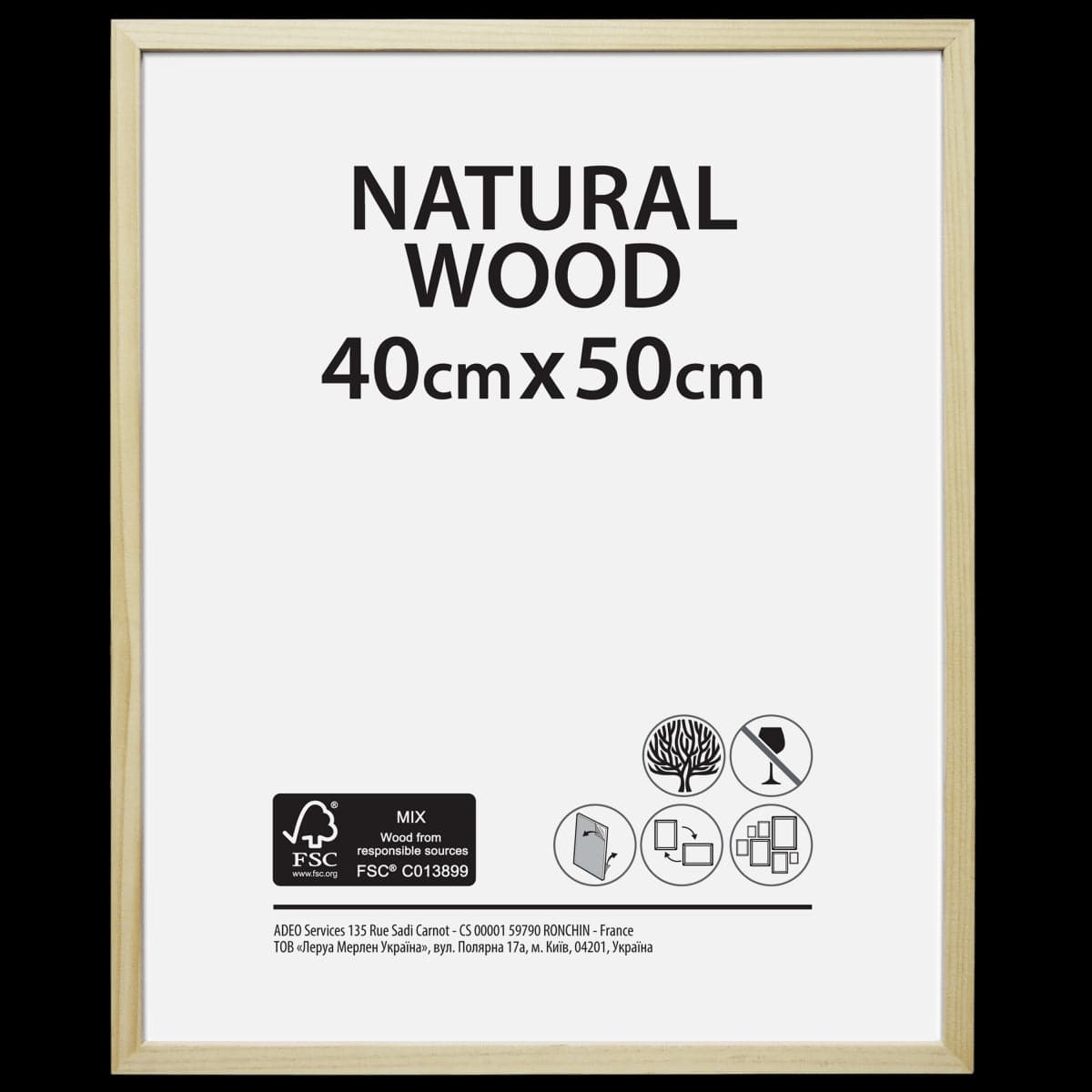 RAW FRAME 40X50 CM NATURAL WOOD - best price from Maltashopper.com BR480731218