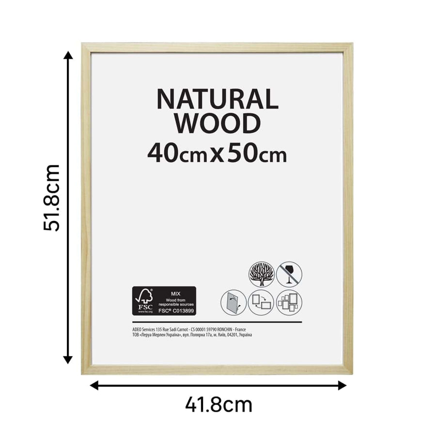 Bricocenter RAW FRAME 40X50 CM NATURAL WOOD