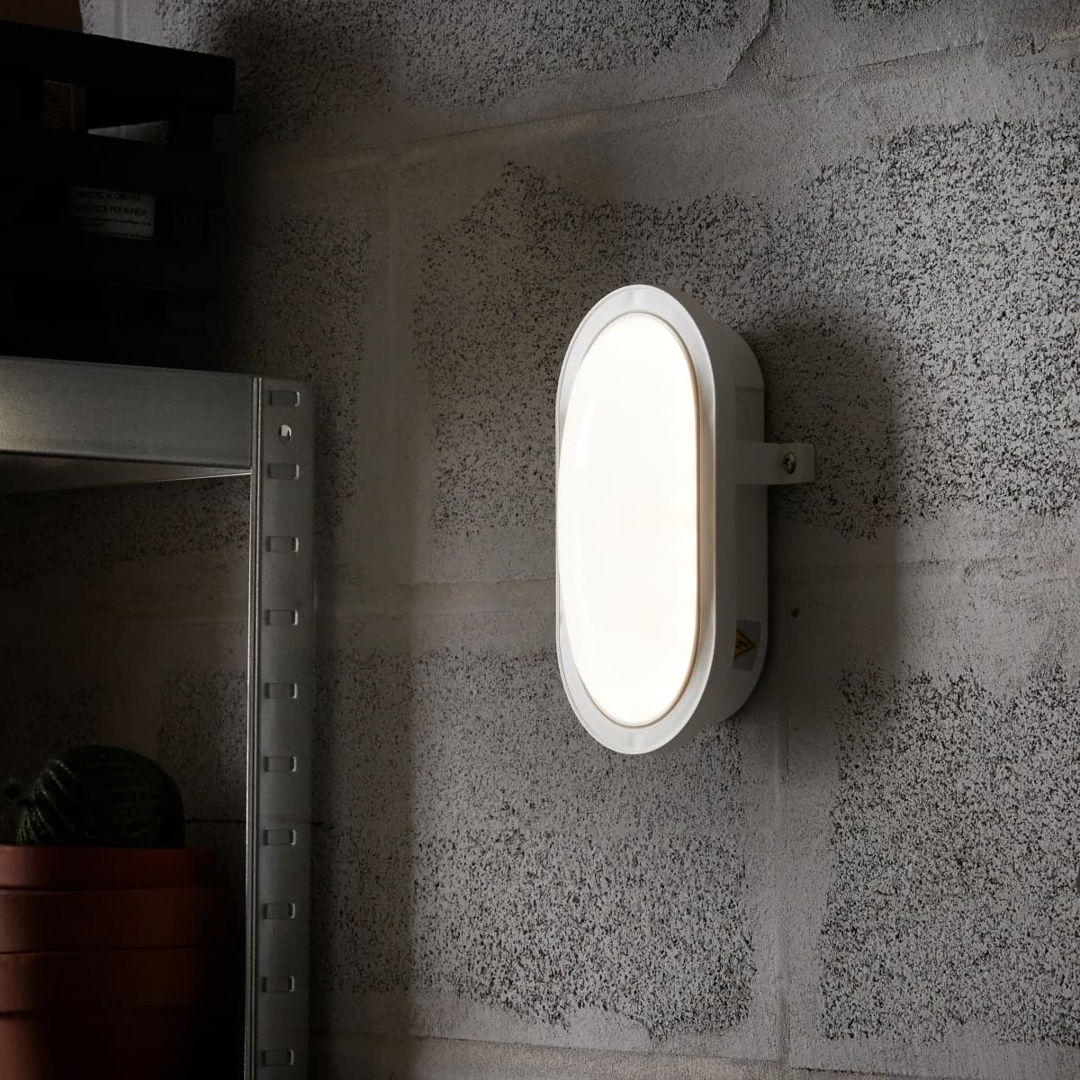 OVAL CEILING LAMP PLASTIC WHITE 20 CM LED 12W NATURAL LIGHT IP44