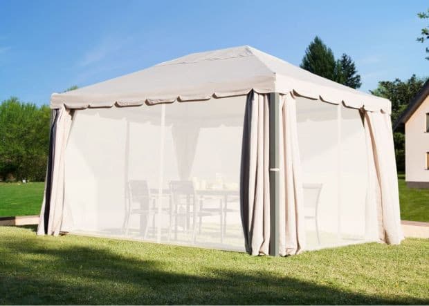 YSIS NATERIAL - Steel and aluminum Gazebo with Tortora polyester cloth - 3x4 m - best price from Maltashopper.com BR500011224