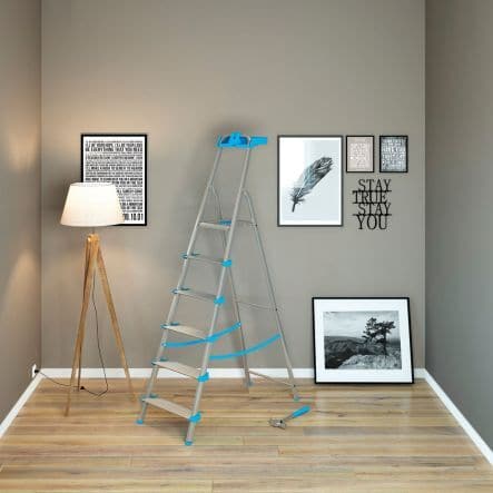 Bricocenter ATLANTIC LADDER 6 EXTRA WIDE STEPS 12 CM,ALUMINIUM FRAME 40X24 MM