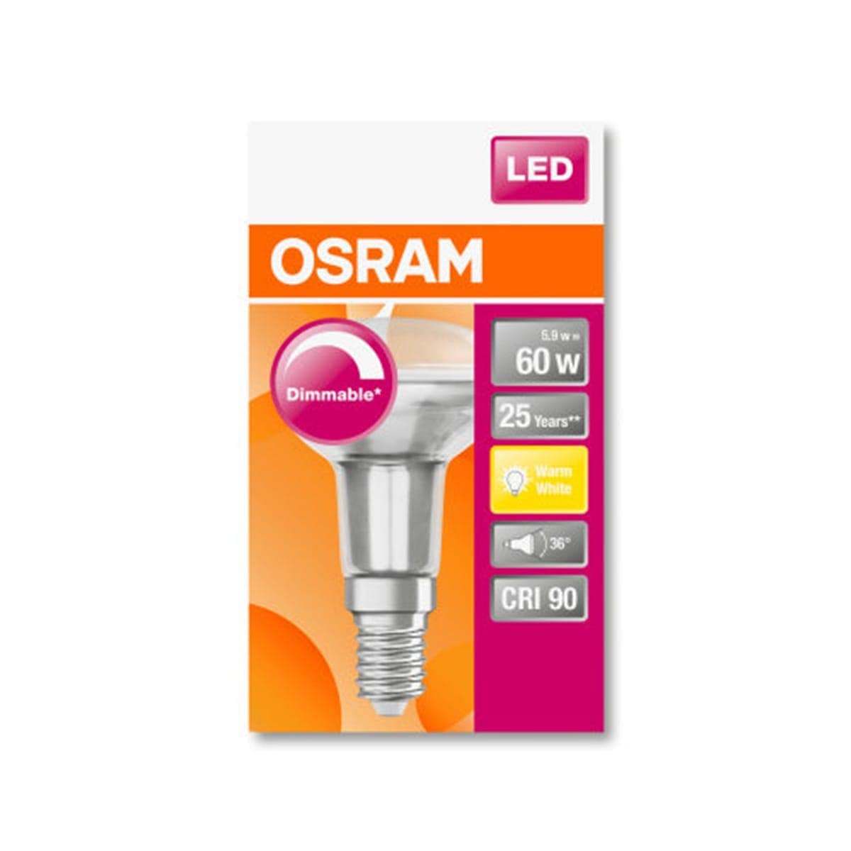 Bricocenter LED BULB E14=60W R50 WARM LIGHT DIMMABLE
