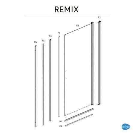REMIX SENSEA HINGED DOOR W 90 H 195 CM CLEAR GLASS 8 MM CHROME - best price from Maltashopper.com BR430006828